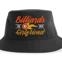 Father's Day Billiards Is My Girlfriend Pool Player Gift For Dad Sustainable Bucket Hat