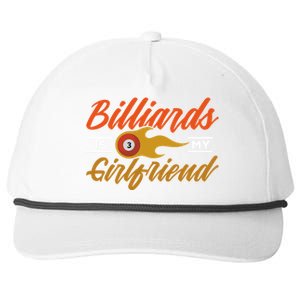 Father's Day Billiards Is My Girlfriend Pool Player Gift For Dad Snapback Five-Panel Rope Hat