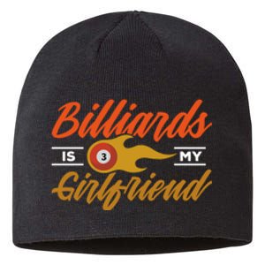 Father's Day Billiards Is My Girlfriend Pool Player Gift For Dad Sustainable Beanie