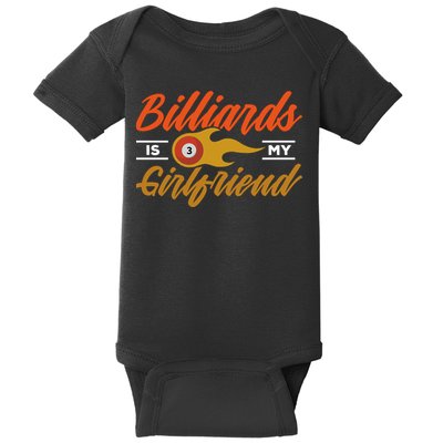 Father's Day Billiards Is My Girlfriend Pool Player Gift For Dad Baby Bodysuit