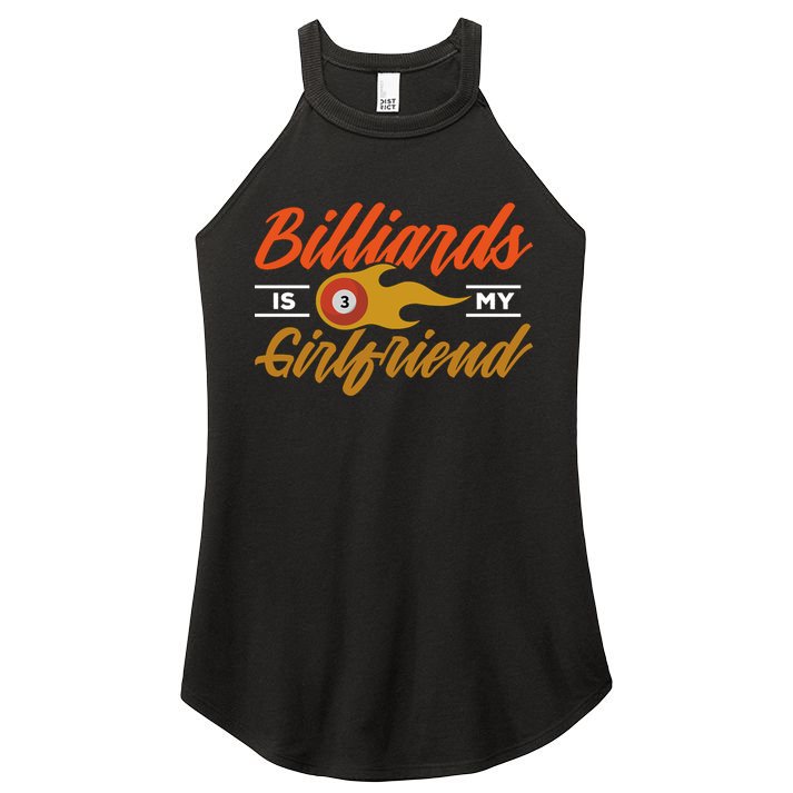 Father's Day Billiards Is My Girlfriend Pool Player Gift For Dad Women's Perfect Tri Rocker Tank