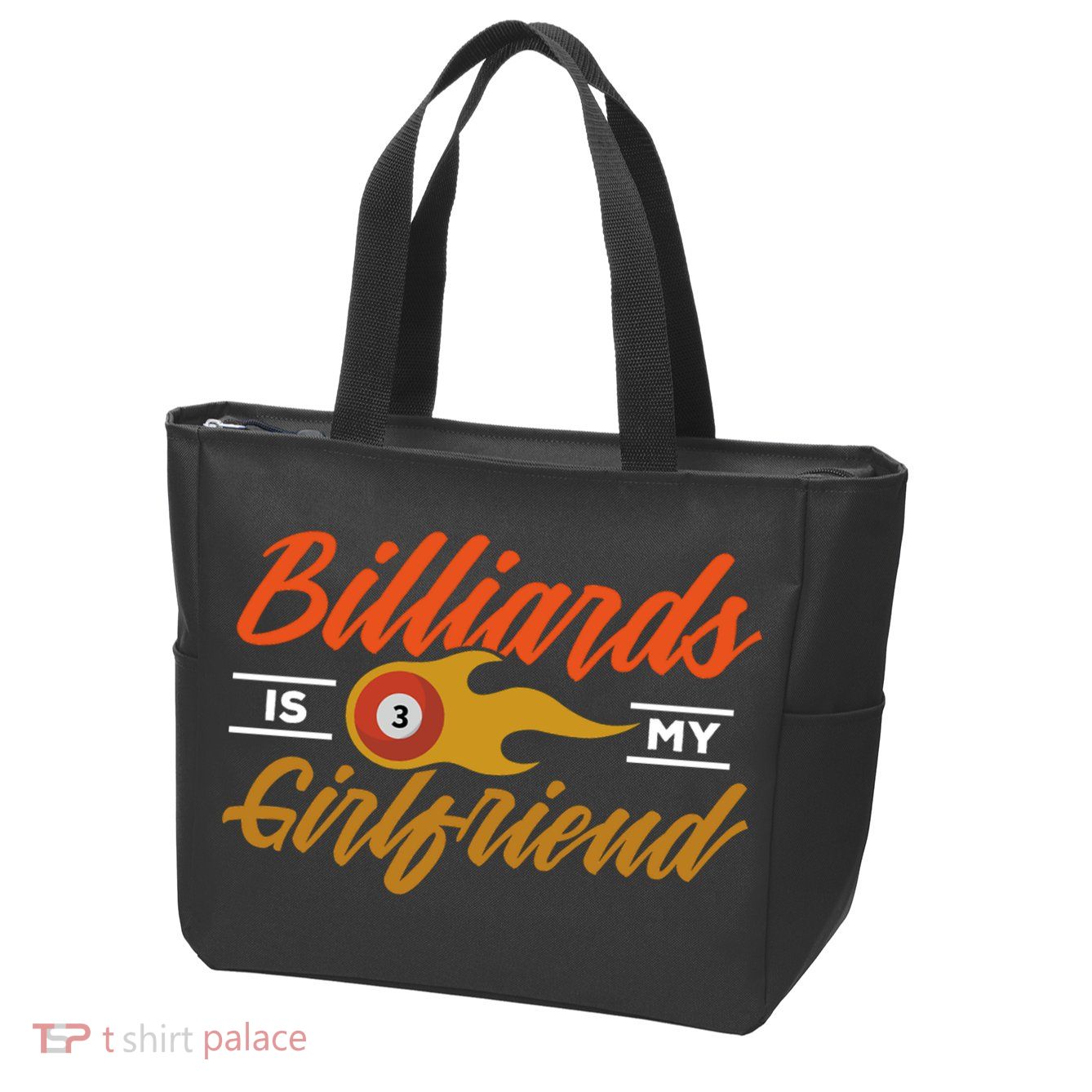 Father's Day Billiards Is My Girlfriend Pool Player Gift For Dad Zip Tote Bag