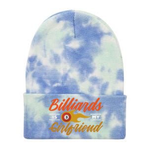 Father's Day Billiards Is My Girlfriend Pool Player Gift For Dad Tie Dye 12in Knit Beanie