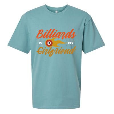 Father's Day Billiards Is My Girlfriend Pool Player Gift For Dad Sueded Cloud Jersey T-Shirt
