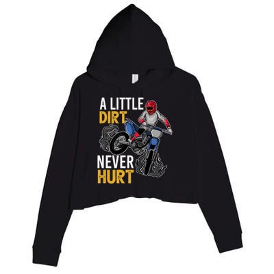 Funny Dirt Bike Design For Boy Girl Motorbike Racing Crop Fleece Hoodie