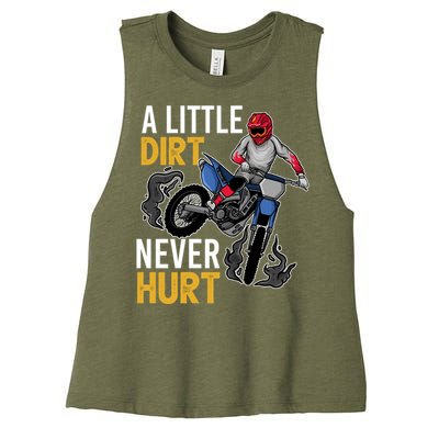 Funny Dirt Bike Design For Boy Girl Motorbike Racing Women's Racerback Cropped Tank