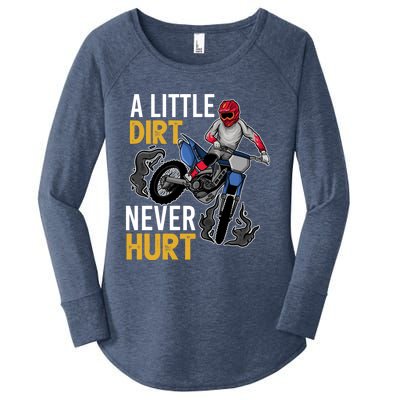 Funny Dirt Bike Design For Boy Girl Motorbike Racing Women's Perfect Tri Tunic Long Sleeve Shirt