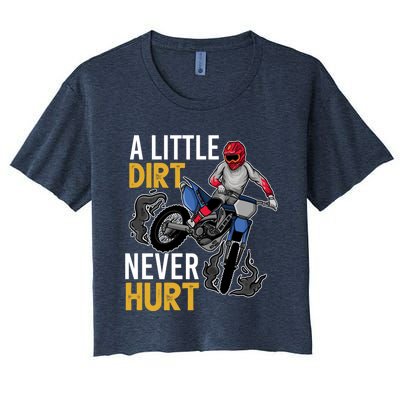 Funny Dirt Bike Design For Boy Girl Motorbike Racing Women's Crop Top Tee