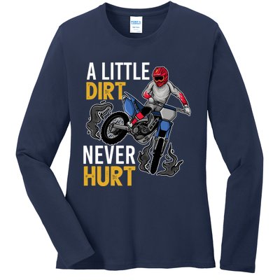 Funny Dirt Bike Design For Boy Girl Motorbike Racing Ladies Long Sleeve Shirt