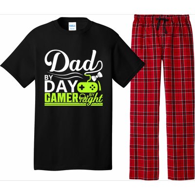 Funny Dad By Day Gamer By Night Gift For By Dad Pajama Set