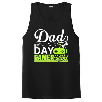 Funny Dad By Day Gamer By Night Gift For By Dad PosiCharge Competitor Tank