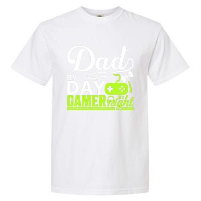 Funny Dad By Day Gamer By Night Gift For By Dad Garment-Dyed Heavyweight T-Shirt