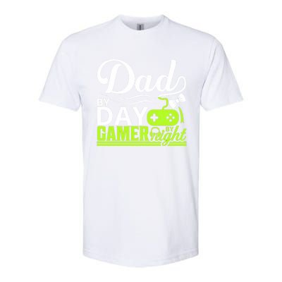 Funny Dad By Day Gamer By Night Gift For By Dad Softstyle CVC T-Shirt