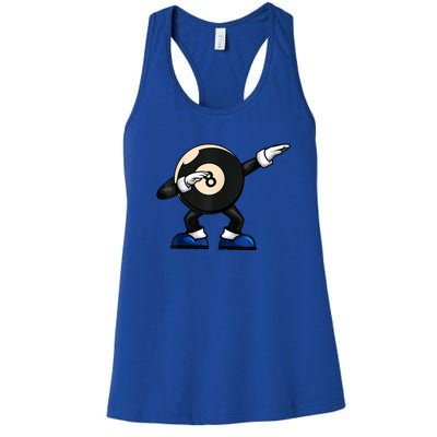 Funny Dabbing Billiard 8 Ball Pool Player Snooker Gift Women's Racerback Tank