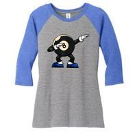 Funny Dabbing Billiard 8 Ball Pool Player Snooker Gift Women's Tri-Blend 3/4-Sleeve Raglan Shirt