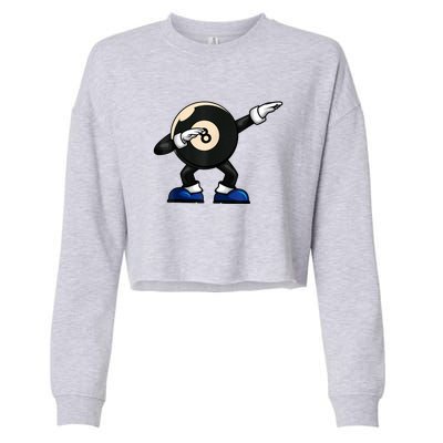 Funny Dabbing Billiard 8 Ball Pool Player Snooker Gift Cropped Pullover Crew