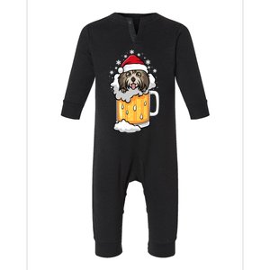 Funny Drunk Beer Havanese Christmas Dog Gift Infant Fleece One Piece