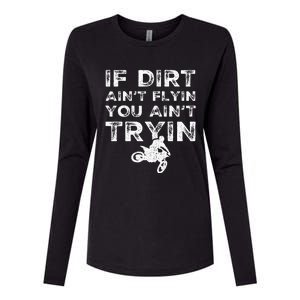 Funny Dirt Bike Riding Mx Motocross Rider Supercross Womens Cotton Relaxed Long Sleeve T-Shirt