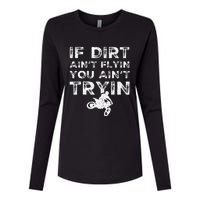 Funny Dirt Bike Riding Mx Motocross Rider Supercross Womens Cotton Relaxed Long Sleeve T-Shirt