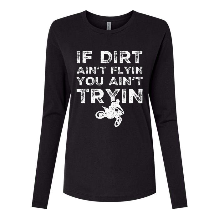 Funny Dirt Bike Riding Mx Motocross Rider Supercross Womens Cotton Relaxed Long Sleeve T-Shirt