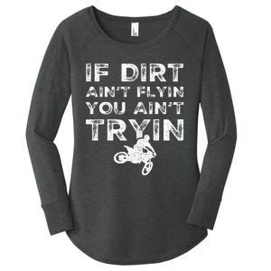 Funny Dirt Bike Riding Mx Motocross Rider Supercross Women's Perfect Tri Tunic Long Sleeve Shirt