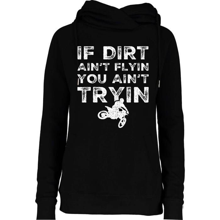 Funny Dirt Bike Riding Mx Motocross Rider Supercross Womens Funnel Neck Pullover Hood