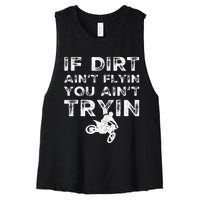 Funny Dirt Bike Riding Mx Motocross Rider Supercross Women's Racerback Cropped Tank