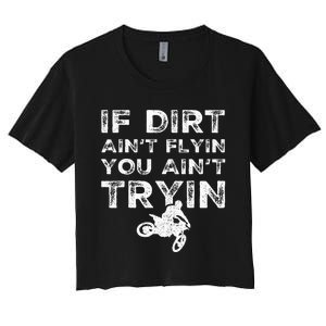 Funny Dirt Bike Riding Mx Motocross Rider Supercross Women's Crop Top Tee