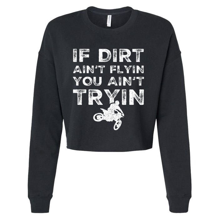 Funny Dirt Bike Riding Mx Motocross Rider Supercross Cropped Pullover Crew