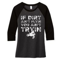 Funny Dirt Bike Riding Mx Motocross Rider Supercross Women's Tri-Blend 3/4-Sleeve Raglan Shirt