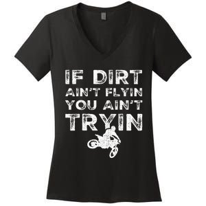 Funny Dirt Bike Riding Mx Motocross Rider Supercross Women's V-Neck T-Shirt