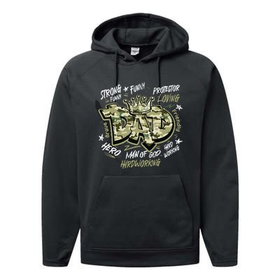 Fathers Day Best Dad Ever Performance Fleece Hoodie