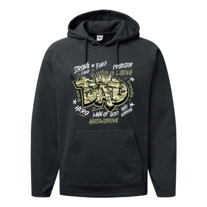 Fathers Day Best Dad Ever Performance Fleece Hoodie