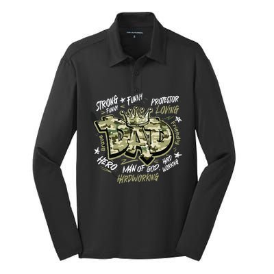 Fathers Day Best Dad Ever Silk Touch Performance Long Sleeve Polo