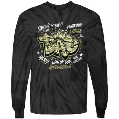 Fathers Day Best Dad Ever Tie-Dye Long Sleeve Shirt