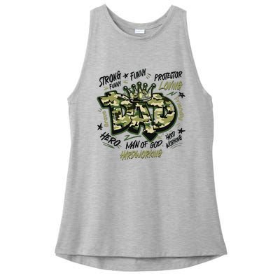 Fathers Day Best Dad Ever Ladies PosiCharge Tri-Blend Wicking Tank