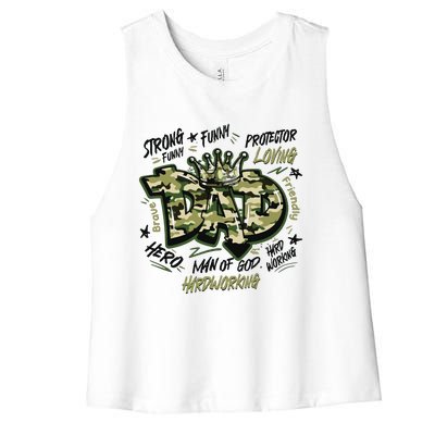 Fathers Day Best Dad Ever Women's Racerback Cropped Tank