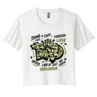 Fathers Day Best Dad Ever Women's Crop Top Tee