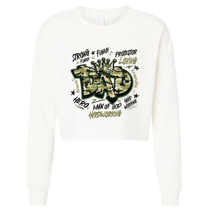 Fathers Day Best Dad Ever Cropped Pullover Crew