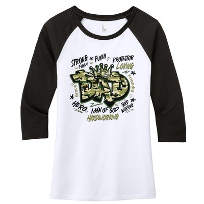 Fathers Day Best Dad Ever Women's Tri-Blend 3/4-Sleeve Raglan Shirt