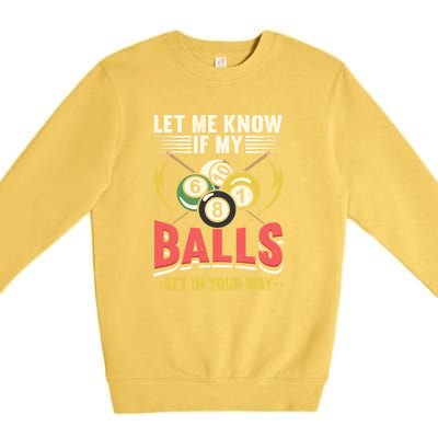 Father's Day Billiards Let Me Know If My Balls Gift For Dad Premium Crewneck Sweatshirt