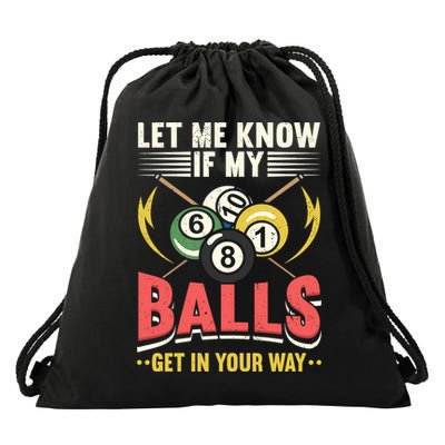 Father's Day Billiards Let Me Know If My Balls Gift For Dad Drawstring Bag