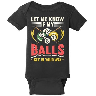 Father's Day Billiards Let Me Know If My Balls Gift For Dad Baby Bodysuit