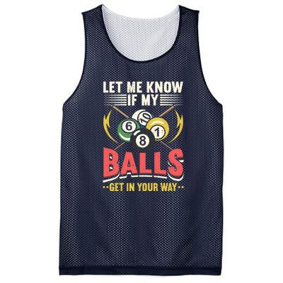 Father's Day Billiards Let Me Know If My Balls Gift For Dad Mesh Reversible Basketball Jersey Tank