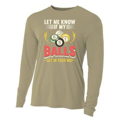 Father's Day Billiards Let Me Know If My Balls Gift For Dad Cooling Performance Long Sleeve Crew