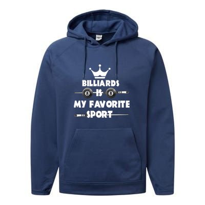 Father's Day Billiards Is My Favorite Sport Funny Pool Gift For Dad Performance Fleece Hoodie