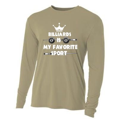 Father's Day Billiards Is My Favorite Sport Funny Pool Gift For Dad Cooling Performance Long Sleeve Crew