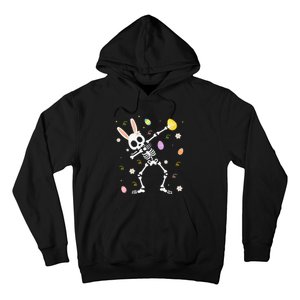 Funny Dabbing Bunny Skeleton Hunting Eggs easter Hoodie