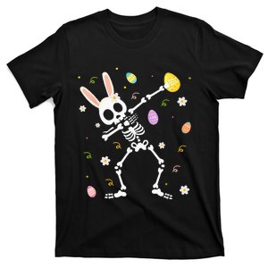 Funny Dabbing Bunny Skeleton Hunting Eggs easter T-Shirt