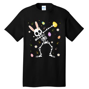 Funny Dabbing Bunny Skeleton Hunting Eggs easter Tall T-Shirt